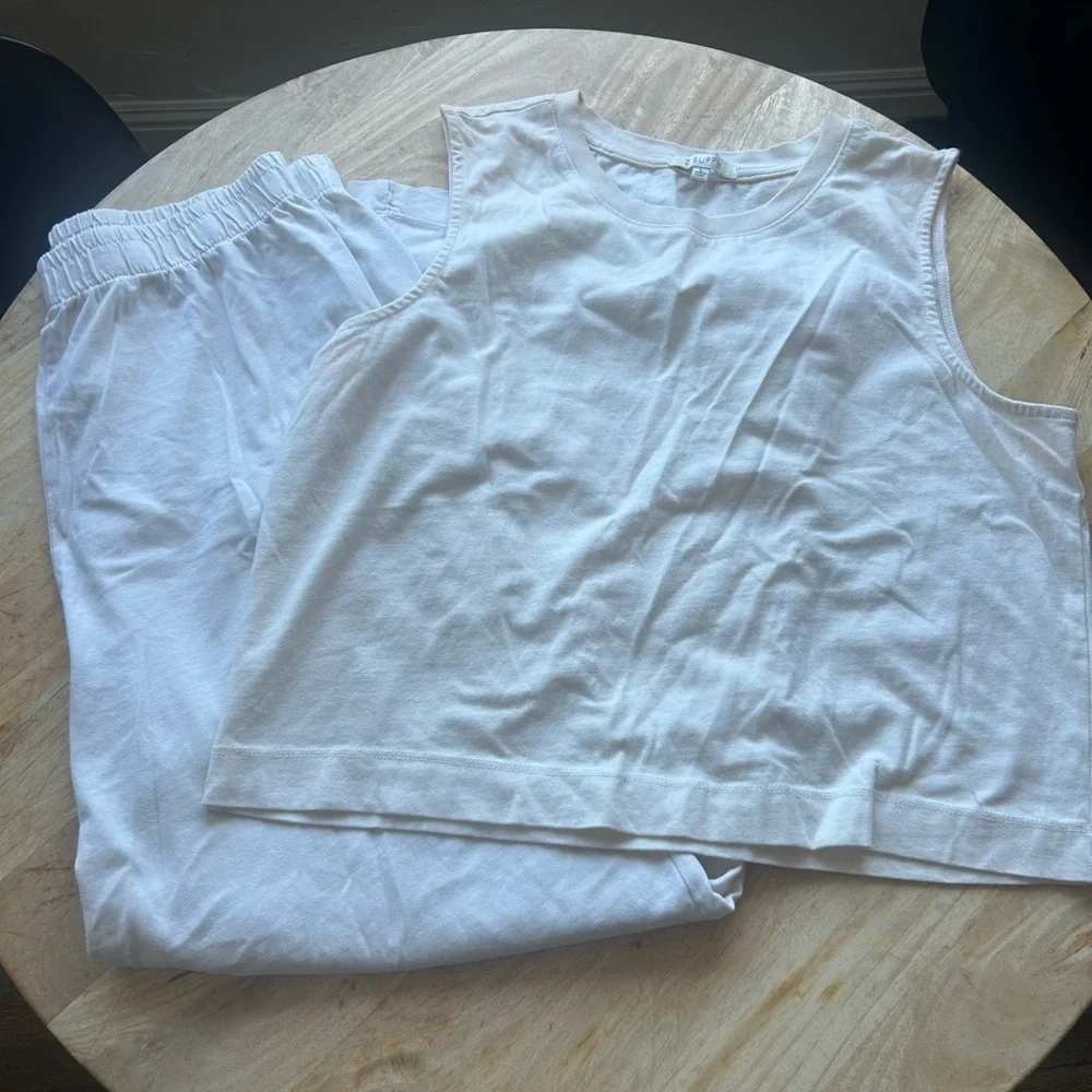 Z supply Sloan top and Scout Pants cream/ off white set - Picture 3 of 5